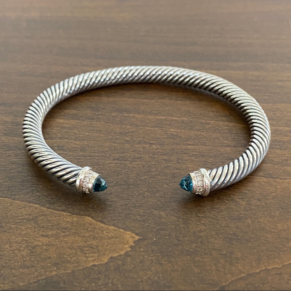 David Yurman Blue Topaz Diamond Bracelet.